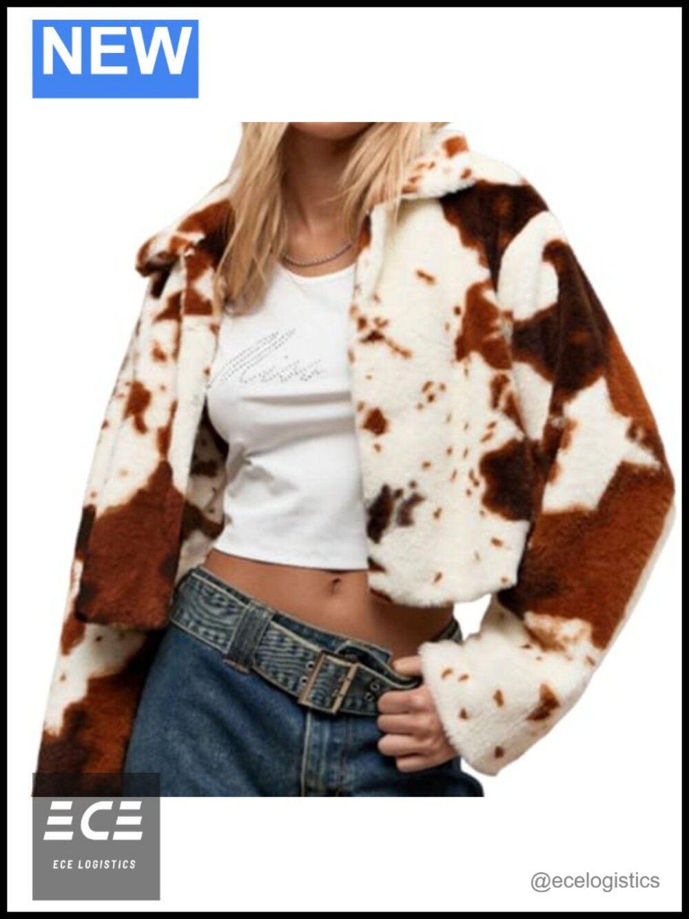Womens Cropped Fleece Jacket Polyester Spandex Cardigan Casual Winter